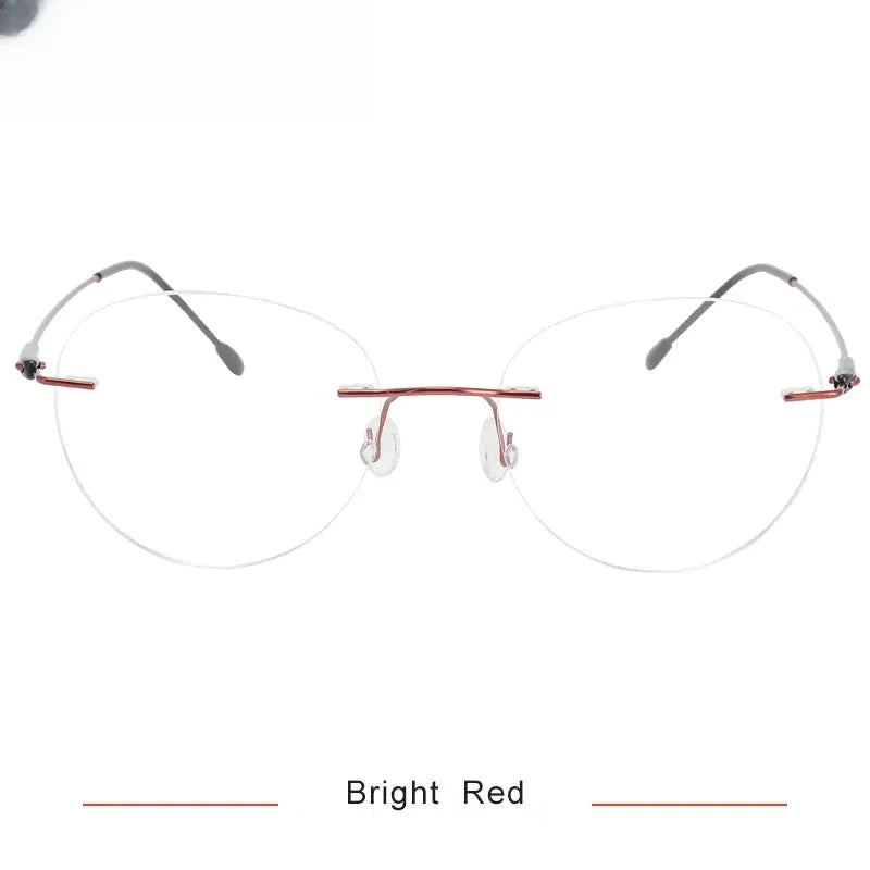 Women's Oval Rimless Titanium Screwless Prescription Glasses 316072 — view 8 | Rx Spectacle