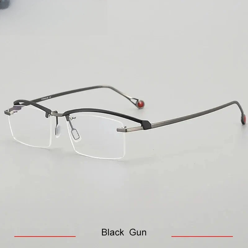 Women's Square Semi-Rimless Titanium Prescription Glasses 71208 — view 4 | Rx Spectacle