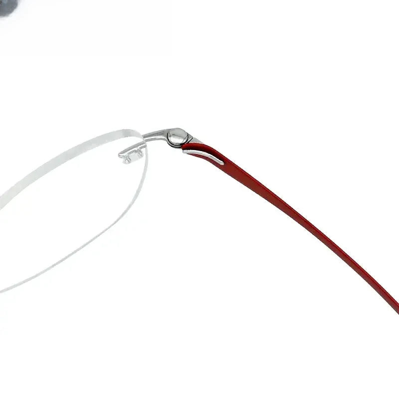 Unisex Oval Rimless Titanium Screwless Prescription Glasses 5003 — view 4 | Rx Spectacle