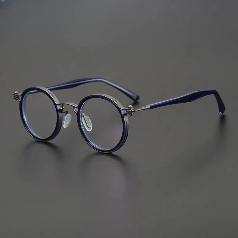 Unisex Round Full Rim Titanium Prescription Glasses Gxyj576 — view 10 | Rx Spectacle