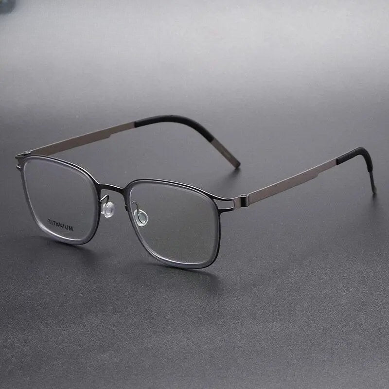 Unisex Square Full Rim Titanium Prescription Glasses 9912 — view 2 | Rx Spectacle