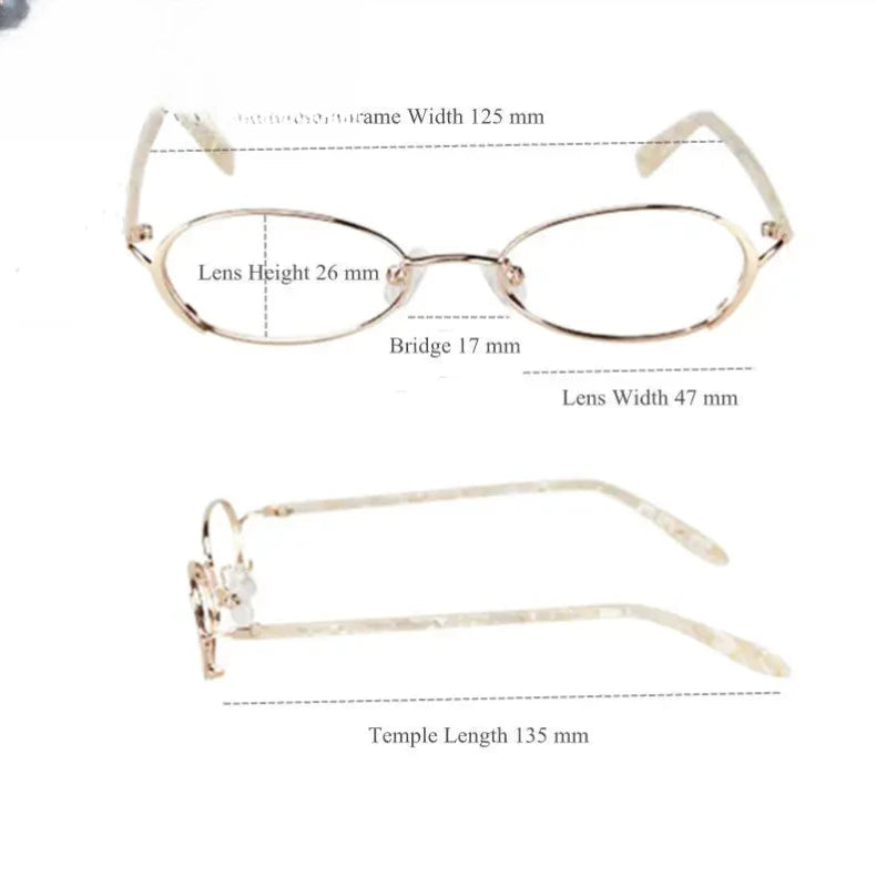 Women's Oval Full Rim Alloy Prescription Glasses 2331 — view 5 | Rx Spectacle
