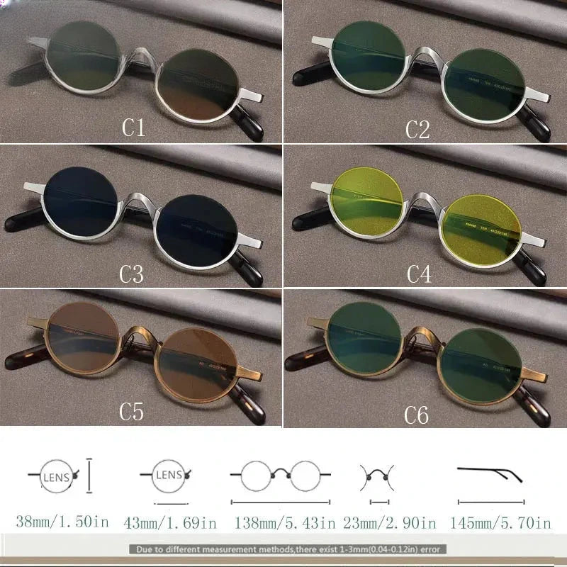 Unisex Oval Semi-Rimless Titanium Prescription Glasses Y4338 — view 5 | Rx Spectacle