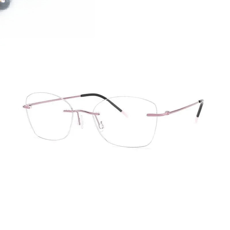 Unisex Square Rimless Titanium Prescription Glasses 9017 — view 1 | Rx Spectacle