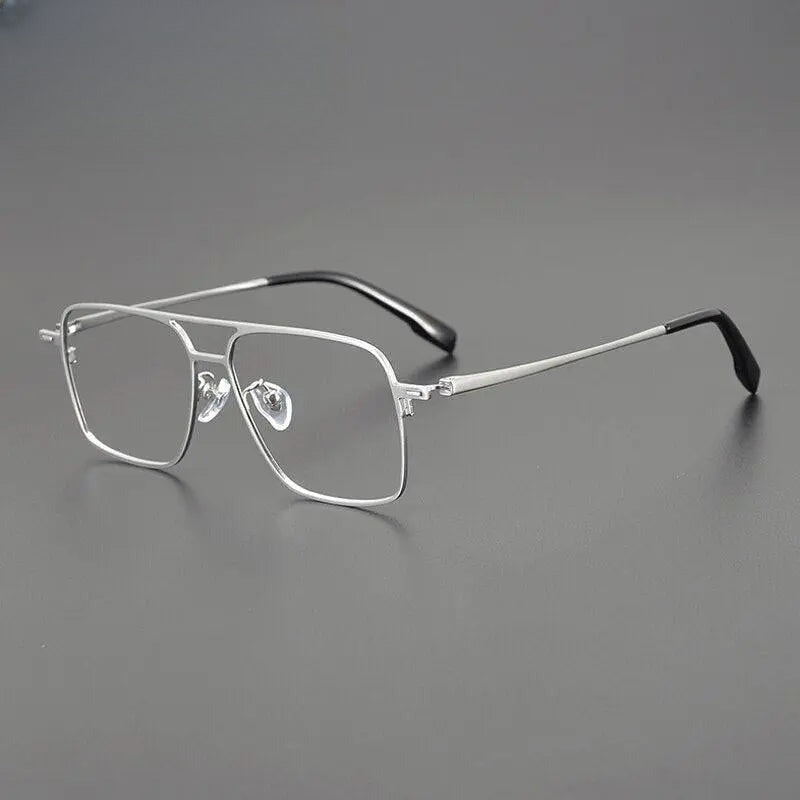 Unisex Square Full Rim Titanium Double Bridge Prescription Glasses Gxyj1115 — view 2 | Rx Spectacle