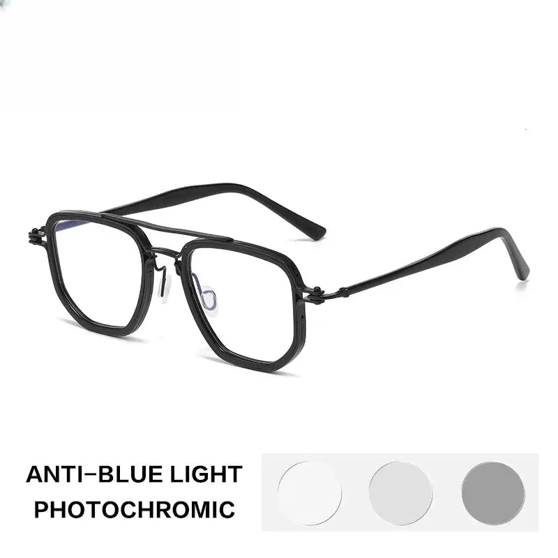 Unisex Square Full Rim Titanium Reading Glasses 58768 — view 4 | Rx Spectacle