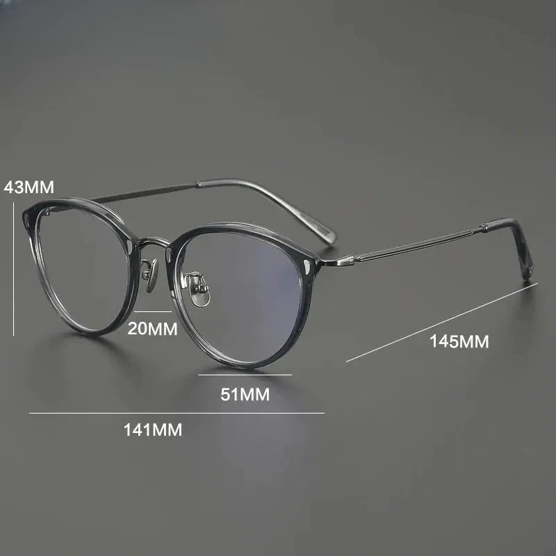 Unisex Oval Full Rim Titanium Prescription Glasses 679452 — view 2 | Rx Spectacle