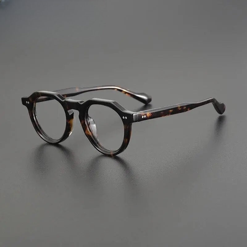 Unisex Round Full Rim Acetate Flat Top Prescription Glasses Gxyj1141 — view 2 | Rx Spectacle