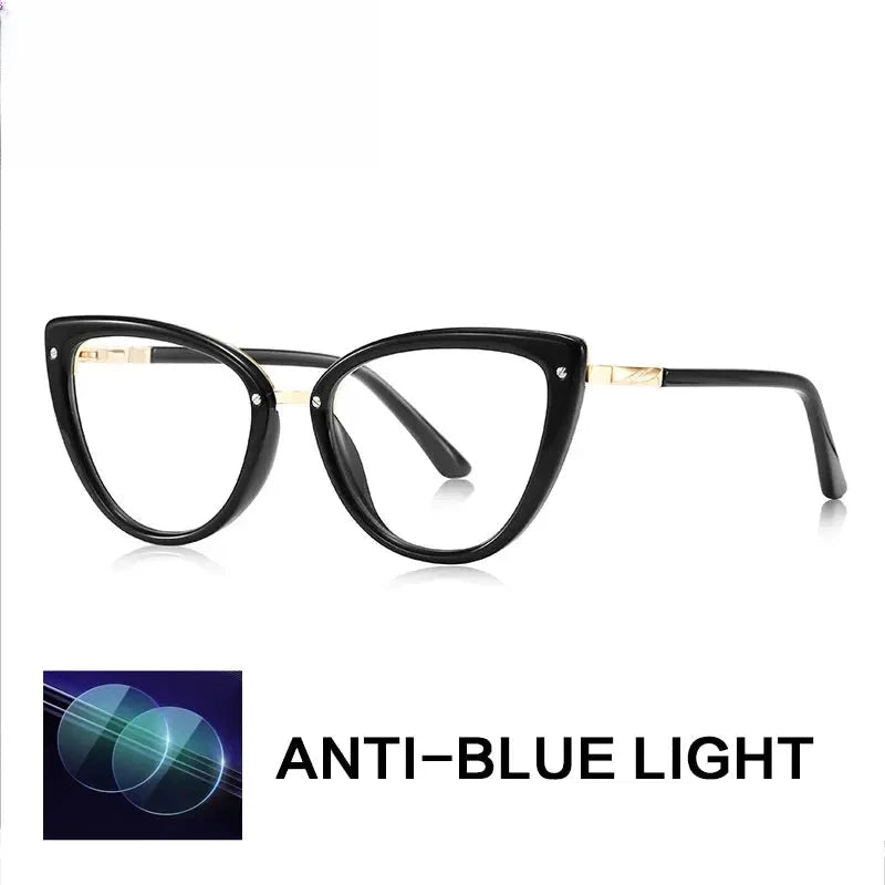 Women's Cat Eye Full Rim Titanium Reading Glasses Gx2221 — view 6 | Rx Spectacle