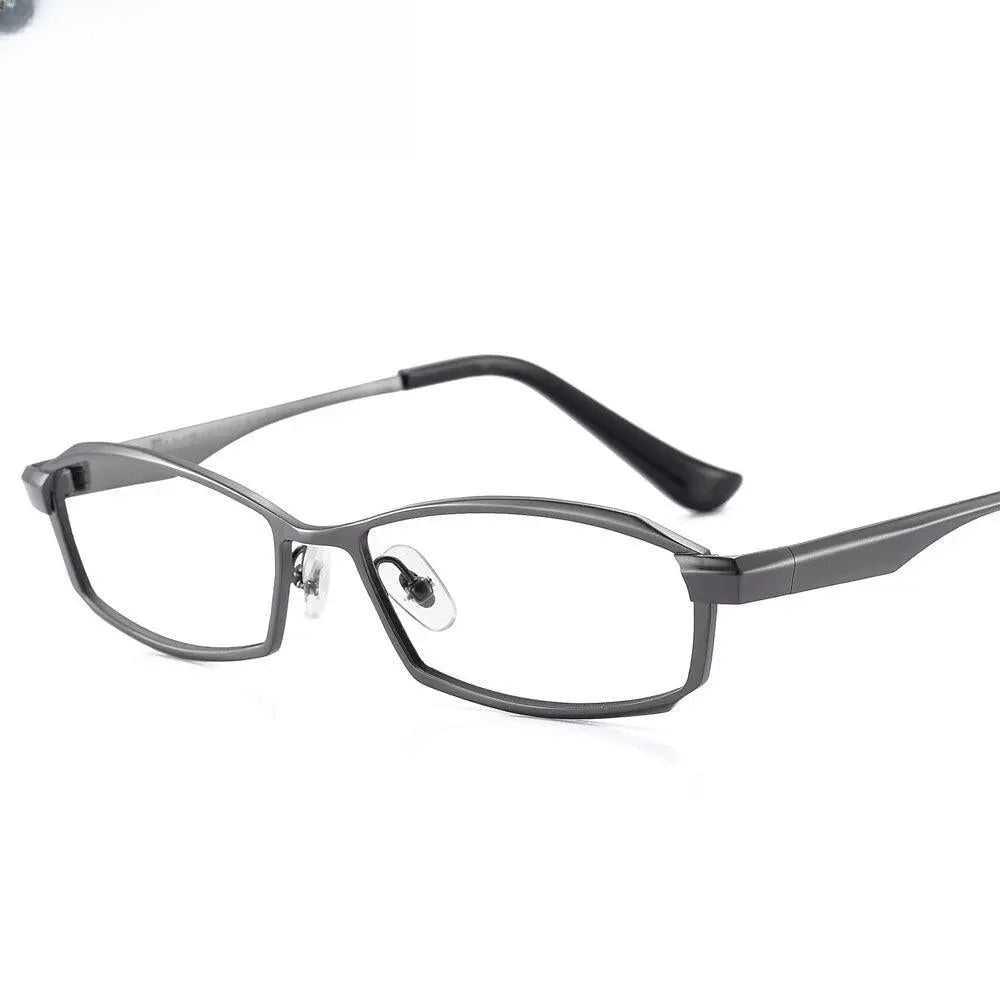 Men's Rectangular Full Rim Titanium Prescription Glasses P8718 — view 1 | Rx Spectacle