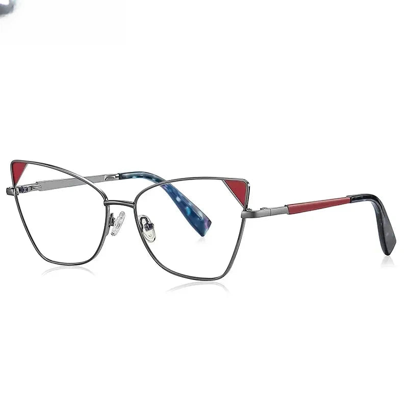 Women's Cat Eye Full Rim Titanium Reading Glasses 3046 — view 8 | Rx Spectacle