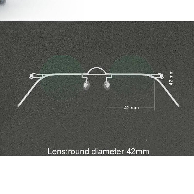 Unisex Round Rimless Stainless Steel Screwless Reading Glasses Y020 — view 8 | Rx Spectacle