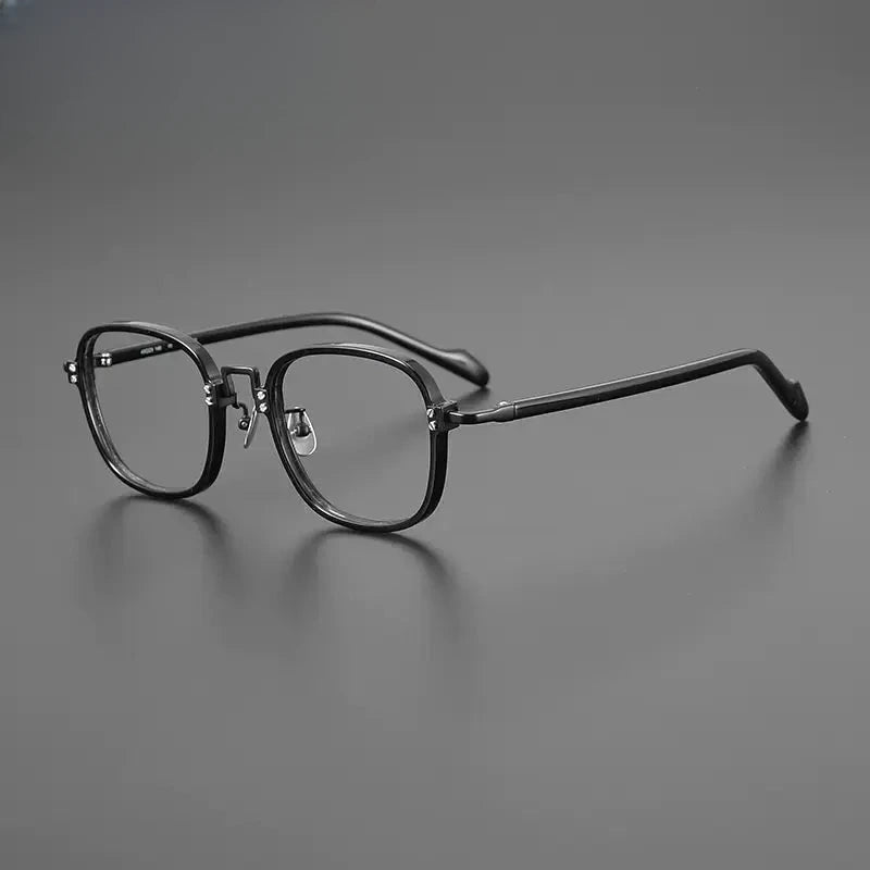 Unisex Square Full Rim Titanium Prescription Glasses Gxyj1217 — view 3 | Rx Spectacle