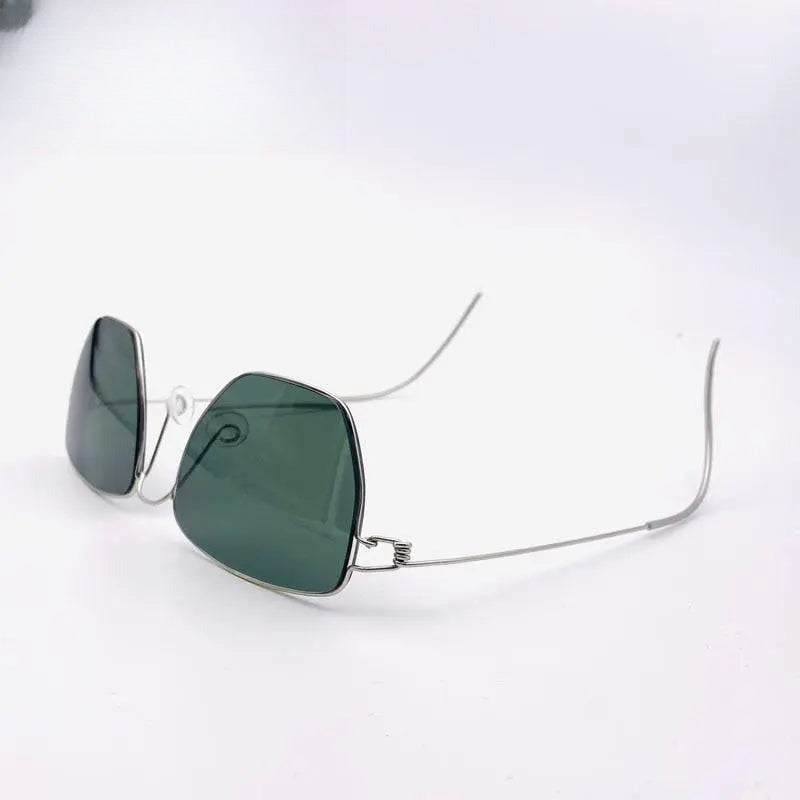 Men's Square Full Rim Stainless Steel Prescription Glasses Y049 — view 4 | Rx Spectacle