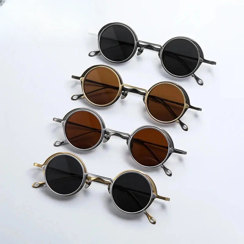 Unisex Round Full Rim Titanium Clip-On Prescription Glasses 1484 — view 4 | Rx Spectacle