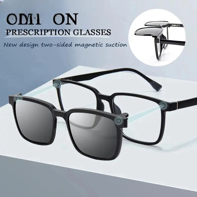 Men's Square Full Rim Titanium Oversized Reading Glasses 2191 — view 2 | Rx Spectacle