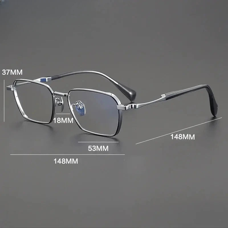 Unisex Polygon Full Rim Titanium Prescription Glasses Gxyj2888 — view 2 | Rx Spectacle