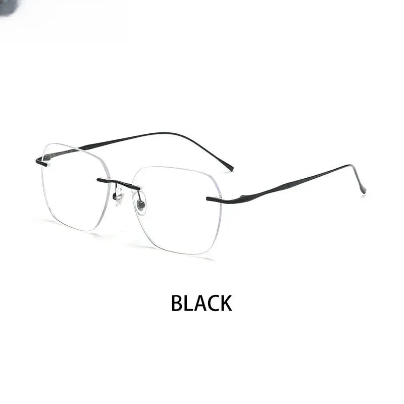 Women's Polygon Rimless Titanium Reading Glasses V0623 — view 9 | Rx Spectacle