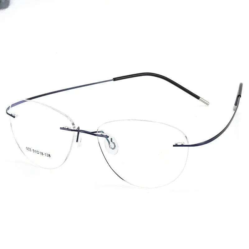 Women's Cat Eye Rimless Titanium Prescription Glasses 881003 — view 3 | Rx Spectacle