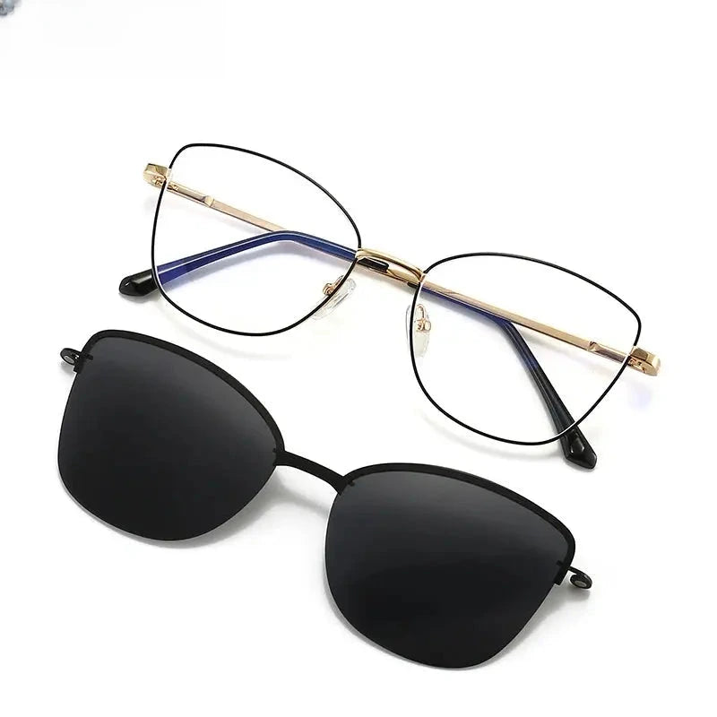 Women's Cat Eye Full Rim Alloy Clip-On Reading Glasses 70152 — view 5 | Rx Spectacle