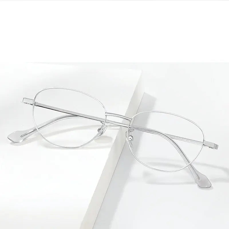 Women's Cat Eye Full Rim Alloy Prescription Glasses 33025 — view 1 | Rx Spectacle