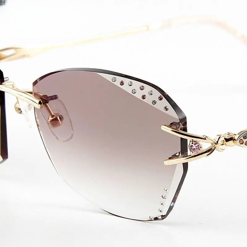 Women's Round Rimless Titanium Prescription Glasses 8036c — view 1 | Rx Spectacle