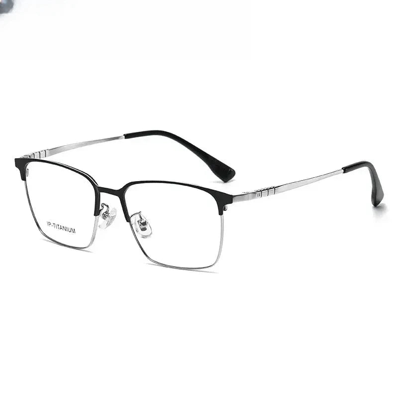 Unisex Square Full Rim Titanium Prescription Glasses 98601 — view 4 | Rx Spectacle