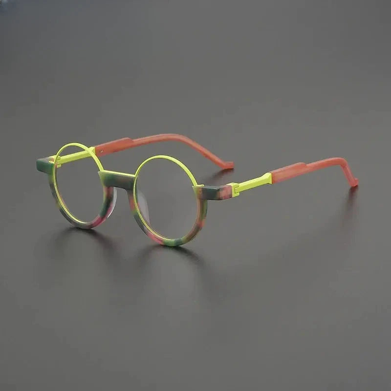 Unisex Round Full Rim Acetate Prescription Glasses G9366 — view 8 | Rx Spectacle