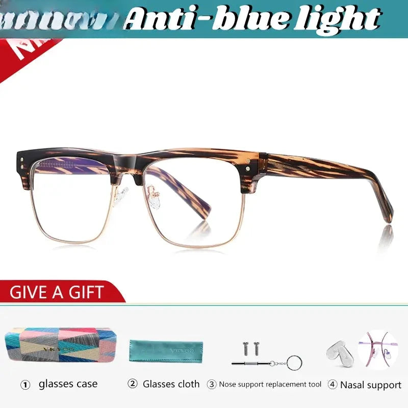 Men's Square Full Rim Titanium Reading Glasses 82203 — view 6 | Rx Spectacle