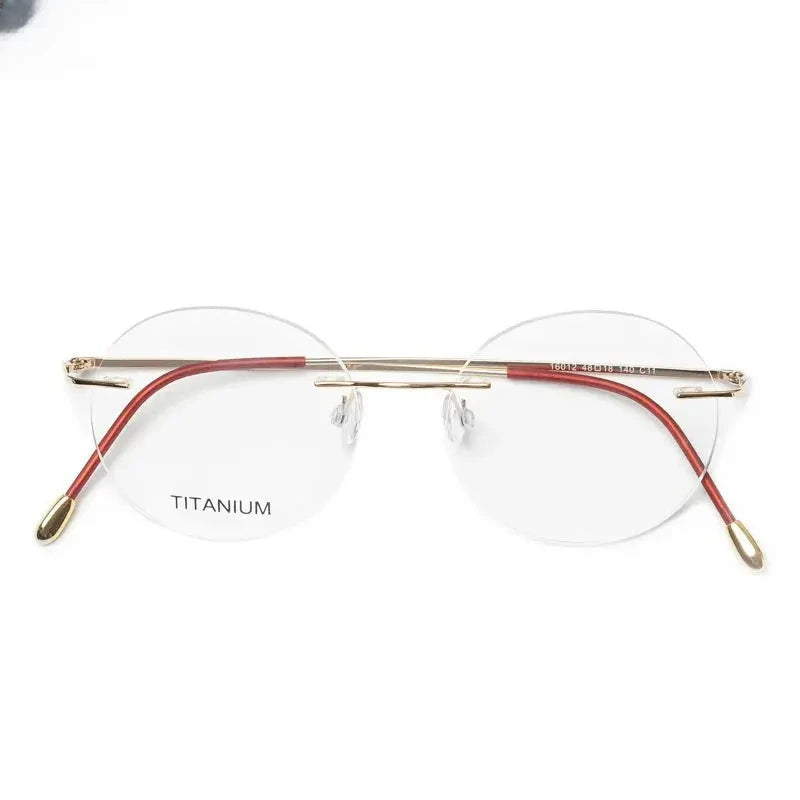 Women's Round Rimless Titanium Prescription Glasses 16012 — view 9 | Rx Spectacle