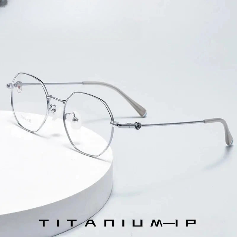 Unisex Round Full Rim Alloy Flat Top Prescription Glasses 710185 — view 1 | Rx Spectacle