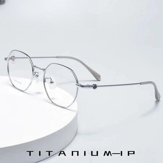 Unisex Round Full Rim Alloy Flat Top Prescription Glasses 710185 — view 1 | Rx Spectacle