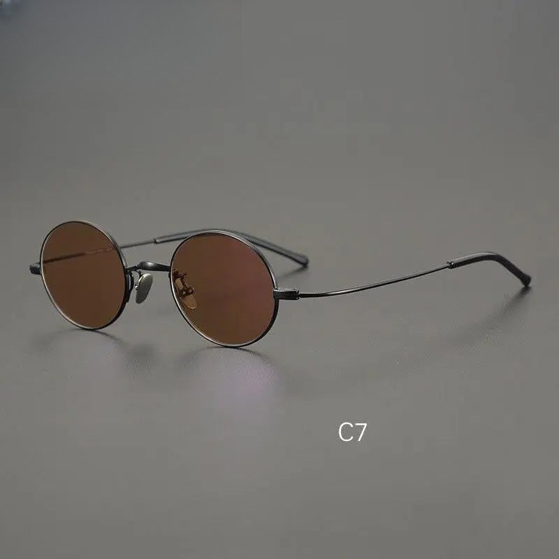 Men's Round Full Rim Titanium Prescription Glasses — view 9 | Rx Spectacle