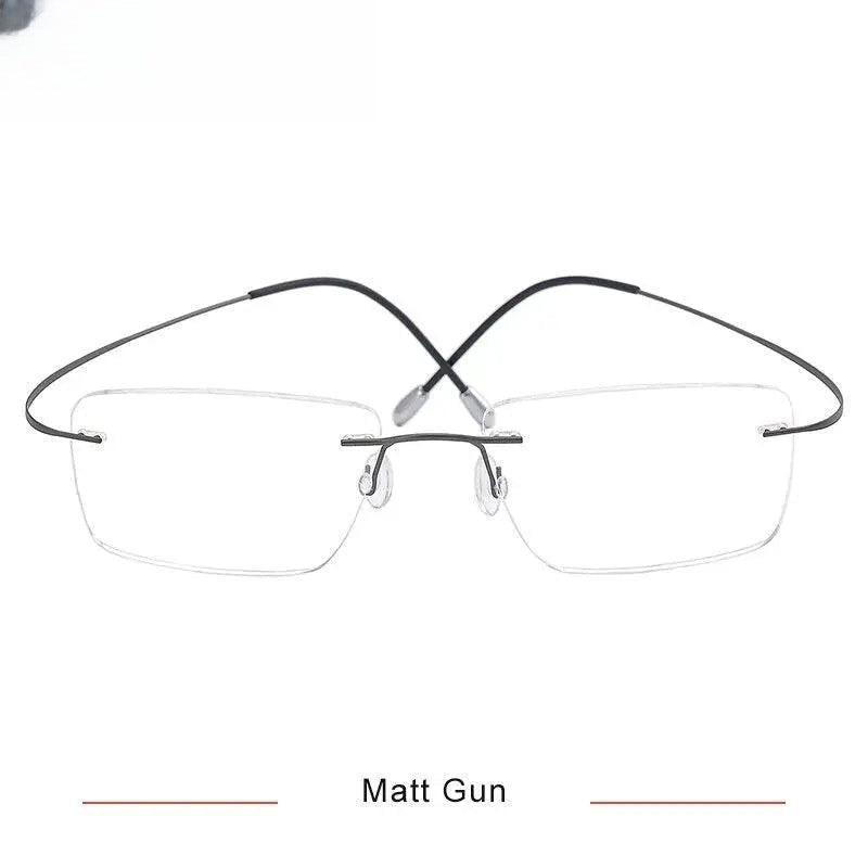 Men's Square Rimless Titanium Prescription Glasses Kr16064 — view 5 | Rx Spectacle