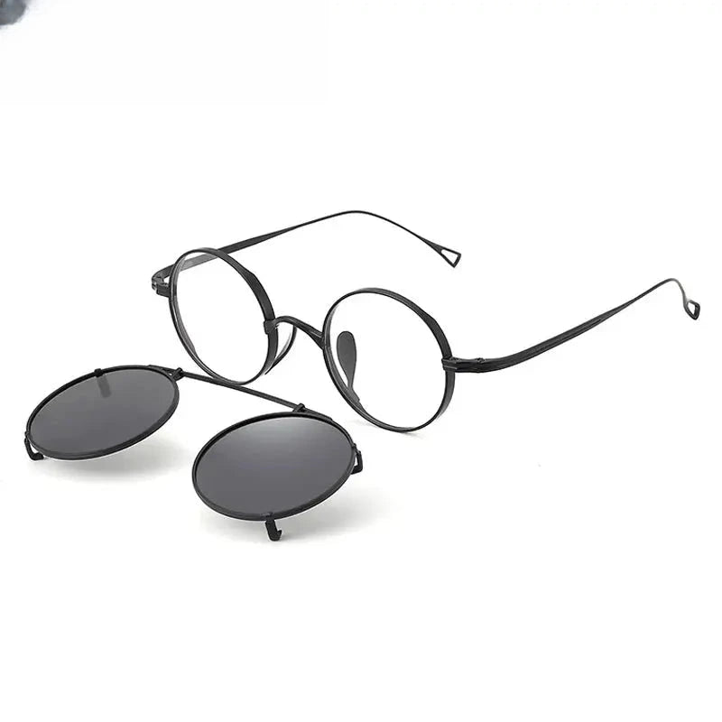 Women's Round Full Rim Titanium Clip-On Prescription Glasses 310518 — view 6 | Rx Spectacle