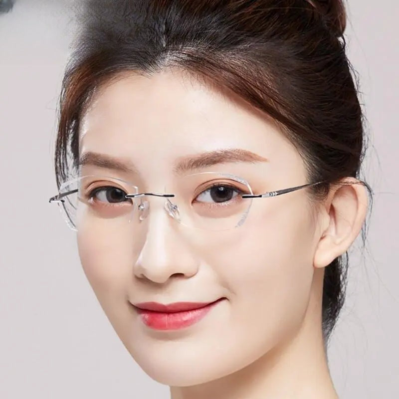 Unisex Rimless Titanium Prescription Glasses 3306 — view 4 | Rx Spectacle