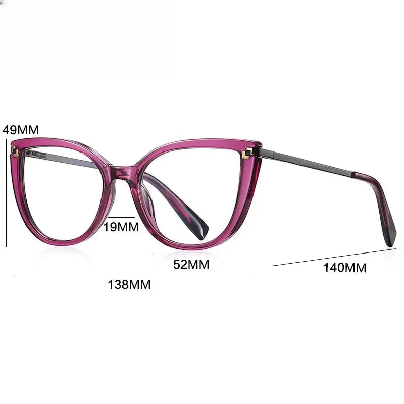 Women's Cat Eye Full Rim Titanium Reading Glasses G2128 — view 2 | Rx Spectacle