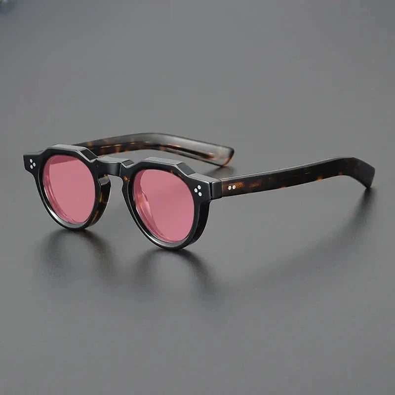 Unisex Round Full Rim Acetate Flat Top Prescription Glasses M002 — view 15 | Rx Spectacle
