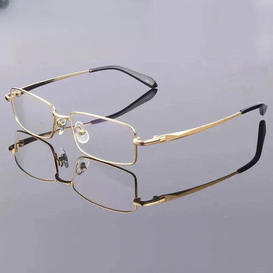 Men's Square Full Rim Titanium Prescription Glasses H9867 — view 1 | Rx Spectacle