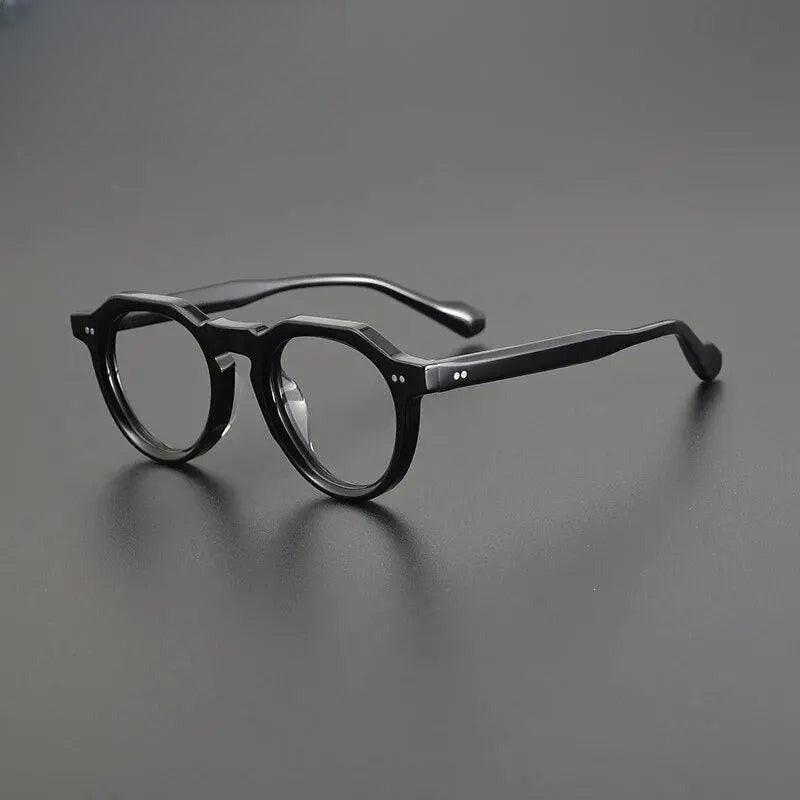 Unisex Round Full Rim Acetate Flat Top Prescription Glasses Gxyj1141 — view 3 | Rx Spectacle
