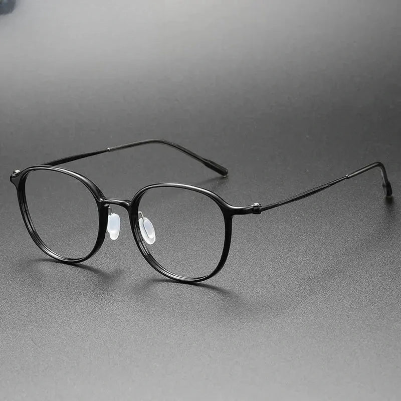 Unisex Square Full Rim Titanium Prescription Glasses 86334 — view 8 | Rx Spectacle