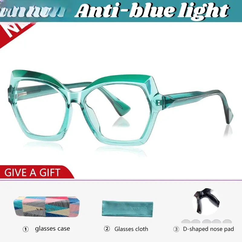Women's Polygon Full Rim Titanium Reading Glasses 97043 — view 6 | Rx Spectacle
