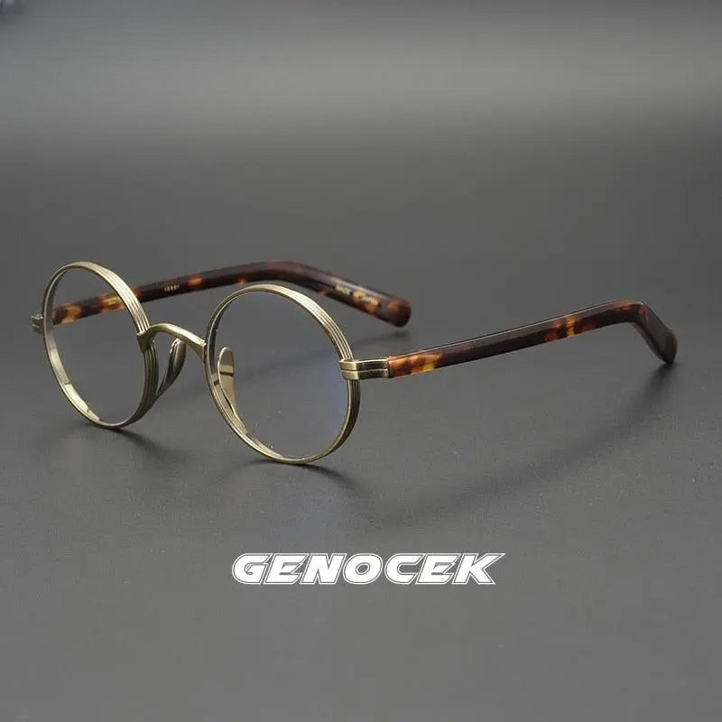 Unisex Round Full Rim Titanium Prescription Glasses Gxyj47 — view 7 | Rx Spectacle