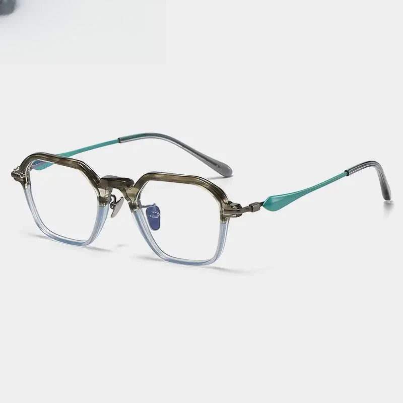 Unisex Polygon Full Rim Titanium Prescription Glasses 36065 — view 3 | Rx Spectacle