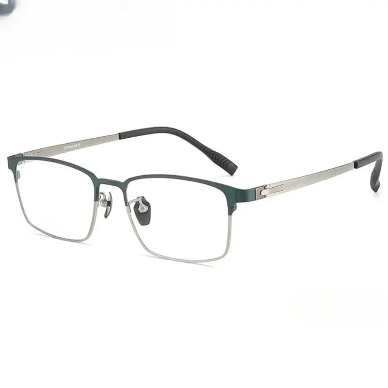 Men's Square Full Rim Titanium Oversized Prescription Glasses 631287 — view 3 | Rx Spectacle