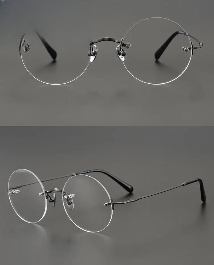 Unisex Round Rimless Titanium Prescription Glasses Gxyj647 — view 12 | Rx Spectacle