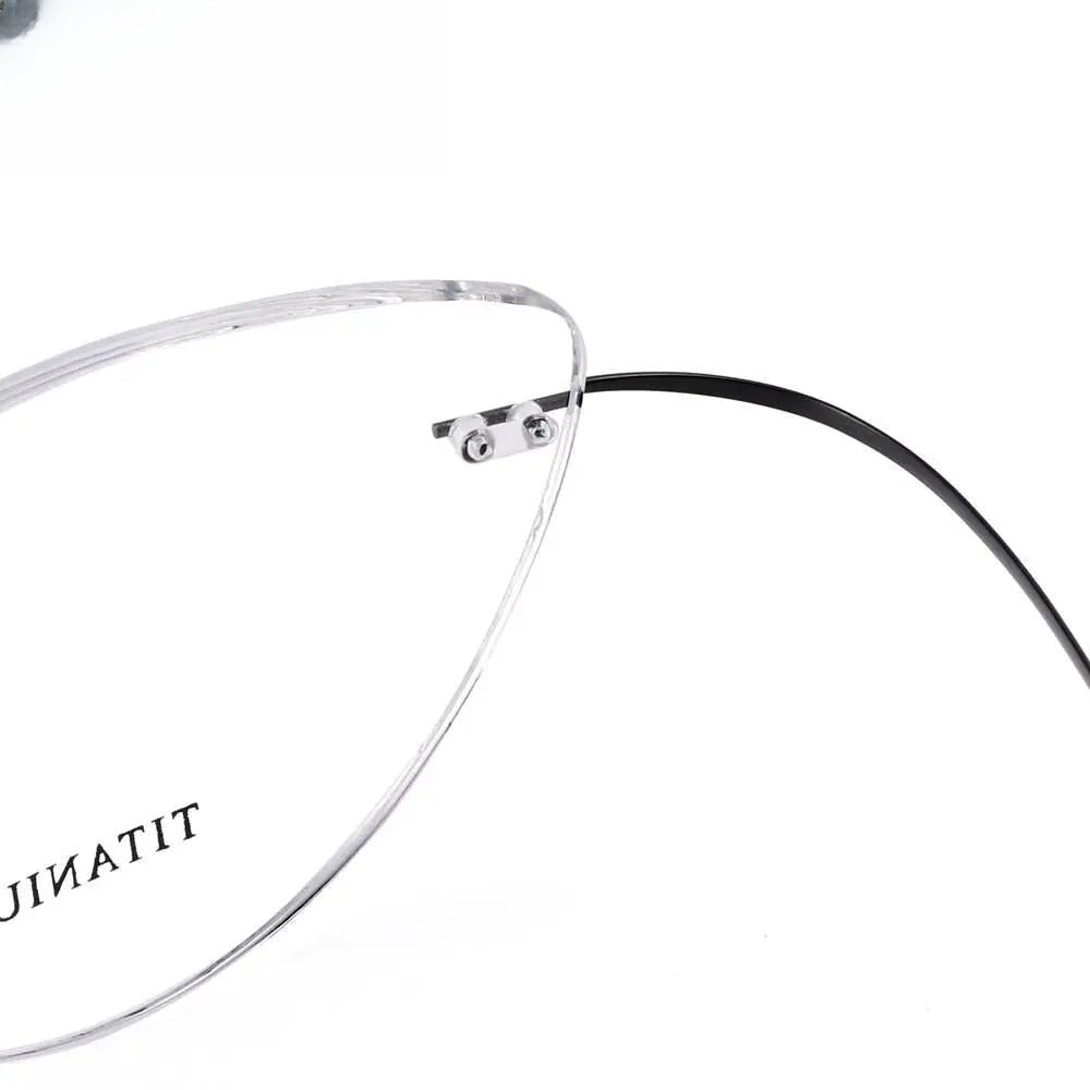 Unisex Cat Eye Rimless Titanium Prescription Glasses 20003 — view 9 | Rx Spectacle