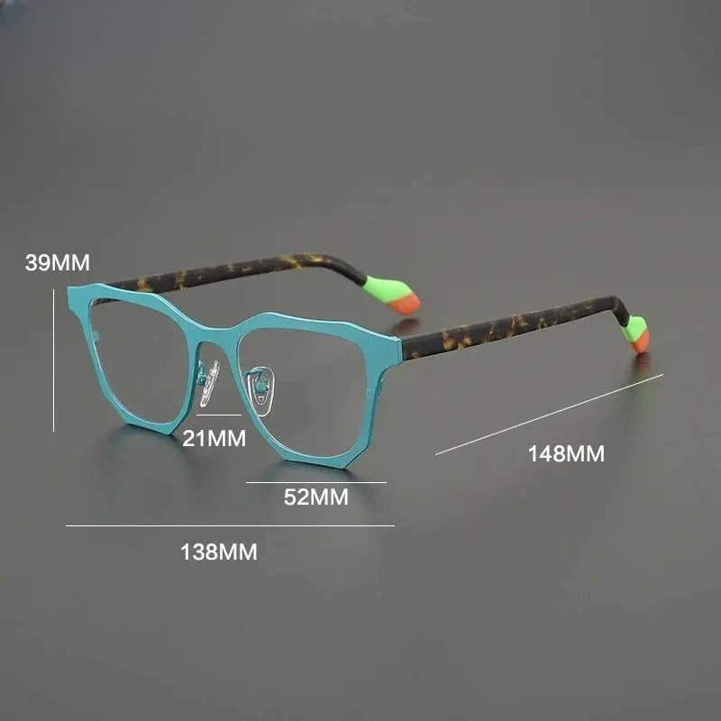 Women's Square Full Rim Titanium Prescription Glasses G85883 — view 2 | Rx Spectacle