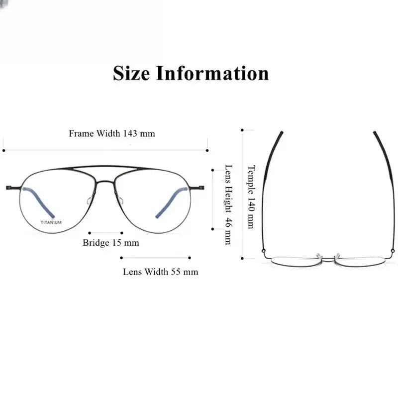 Men's Oval Full Rim Titanium Double Bridge Prescription Glasses 775507 — view 2 | Rx Spectacle