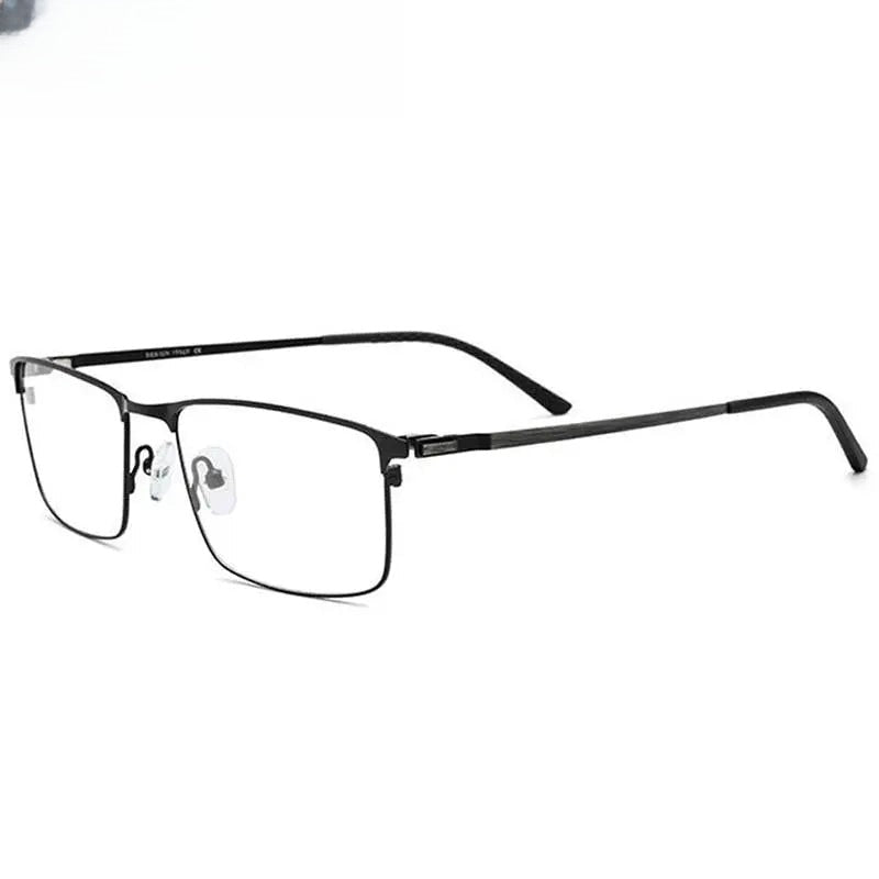 Men's Square Full Rim Titanium Prescription Glasses 9847 — view 9 | Rx Spectacle